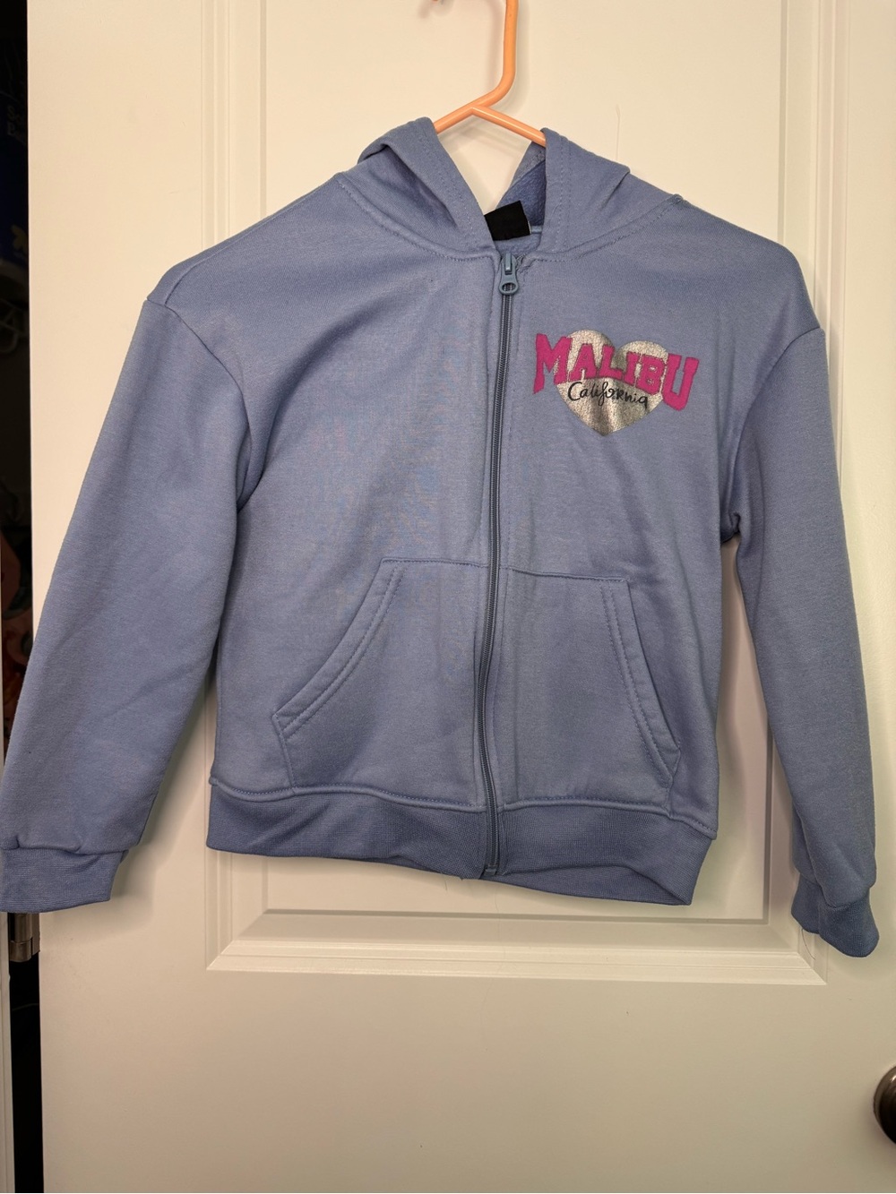 Velvet Kids Light Lavender Malibu Heart Zip Hoodie